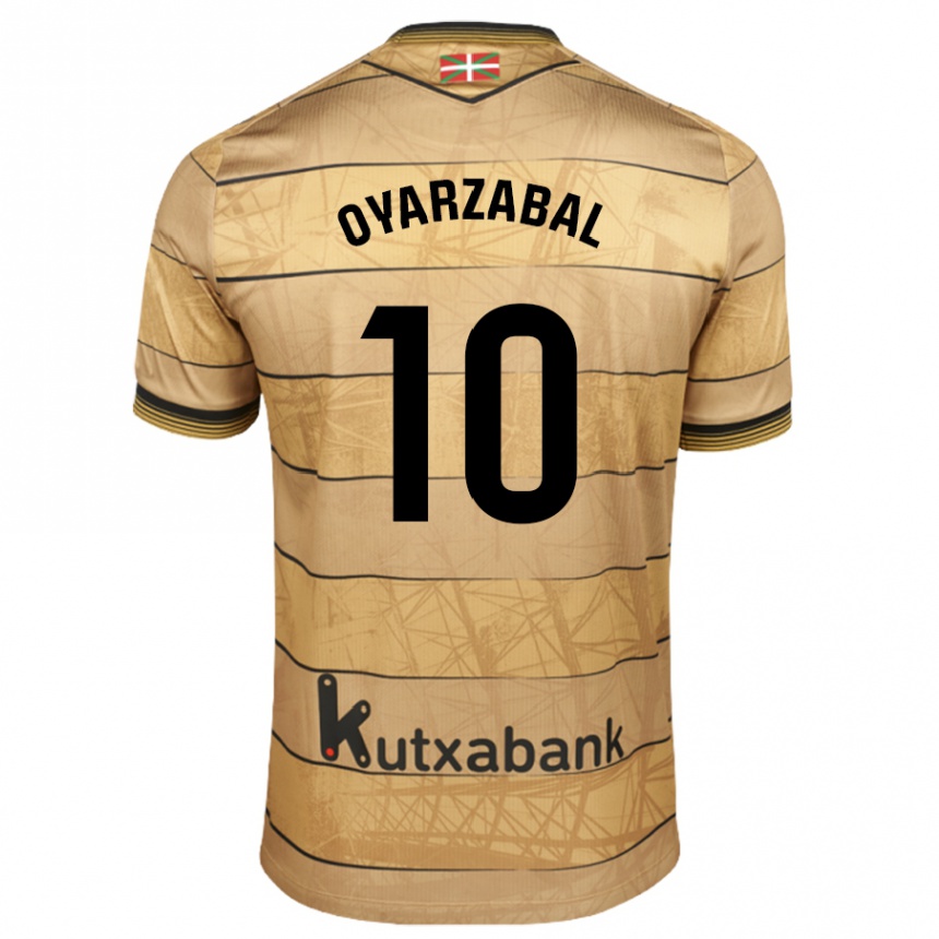 Men Football Mikel Oyarzabal #10 Brown Away Jersey 2024/25 T-Shirt Nz