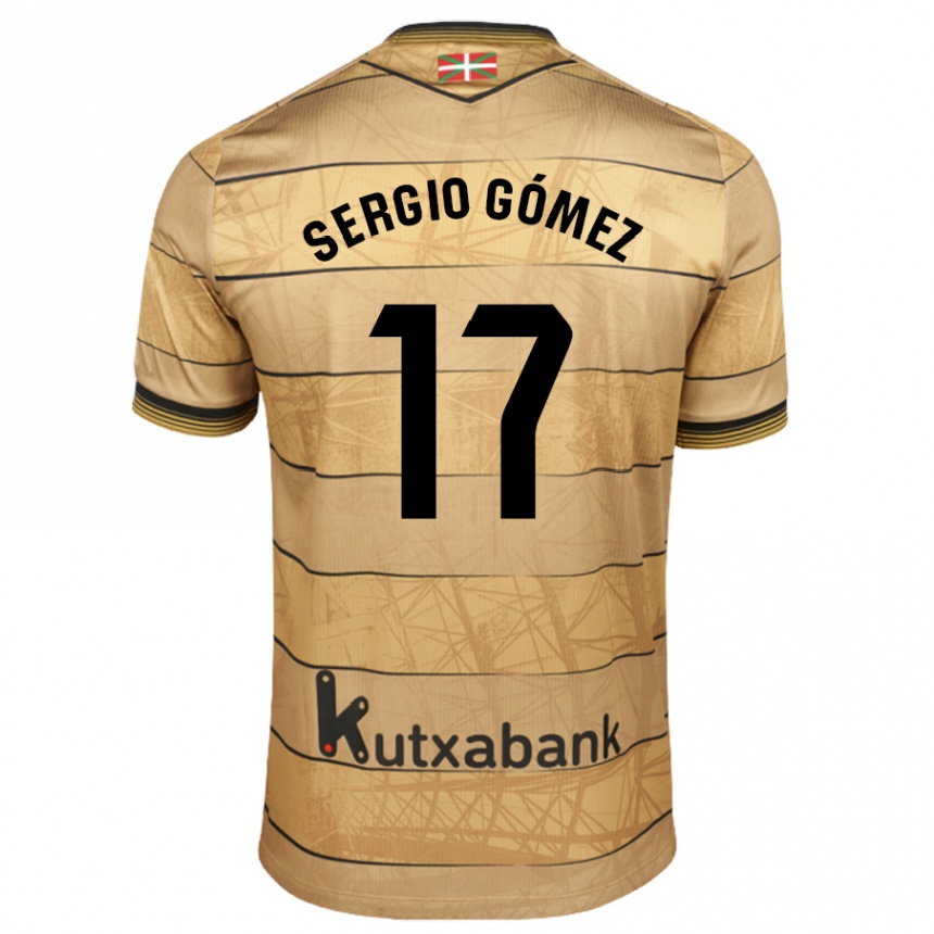 Men Football Sergio Gómez #17 Brown Away Jersey 2024/25 T-Shirt Nz