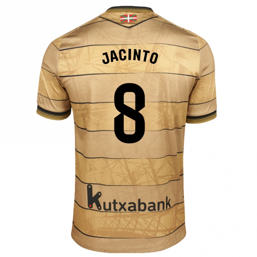 Men Football Andreia De Jesus Jacinto #8 Brown Away Jersey 2024/25 T-Shirt Nz