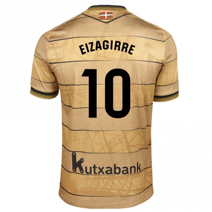 Men Football Nerea Eizagirre Lasa #10 Brown Away Jersey 2024/25 T-Shirt Nz