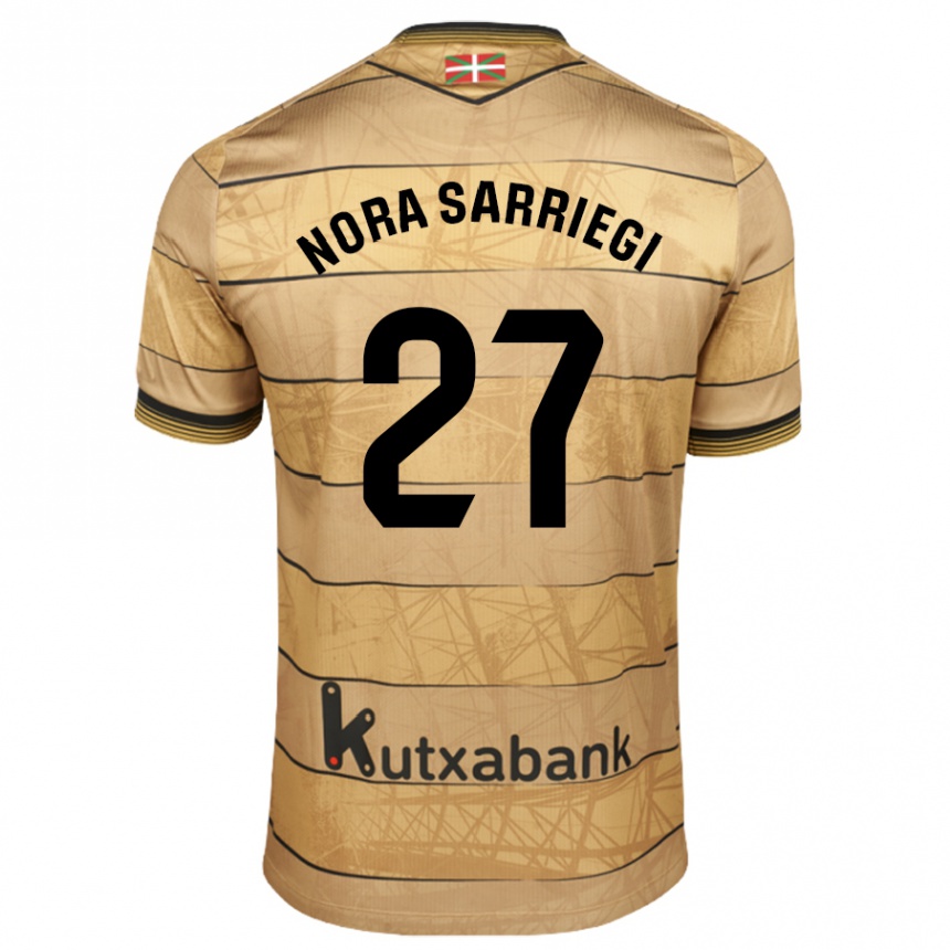 Men Football Nora Sarriegi Galdos #27 Brown Away Jersey 2024/25 T-Shirt Nz