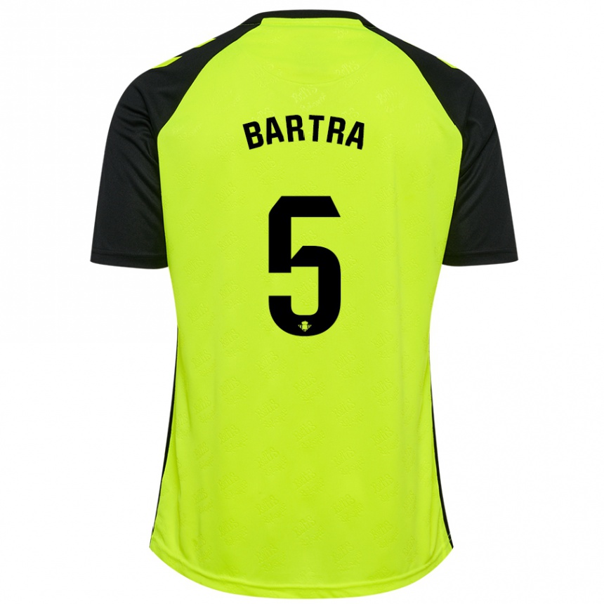 Men Football Marc Bartra #5 Fluorescent Yellow Black Away Jersey 2024/25 T-Shirt Nz