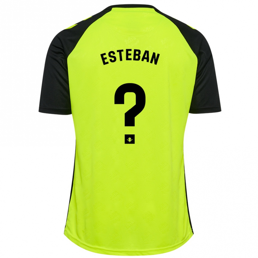 Men Football Paco Esteban #0 Fluorescent Yellow Black Away Jersey 2024/25 T-Shirt Nz