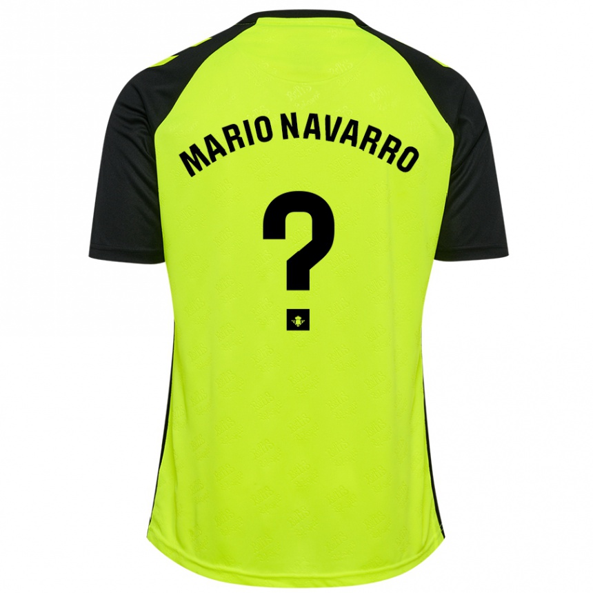 Men Football Mario Navarro #0 Fluorescent Yellow Black Away Jersey 2024/25 T-Shirt Nz