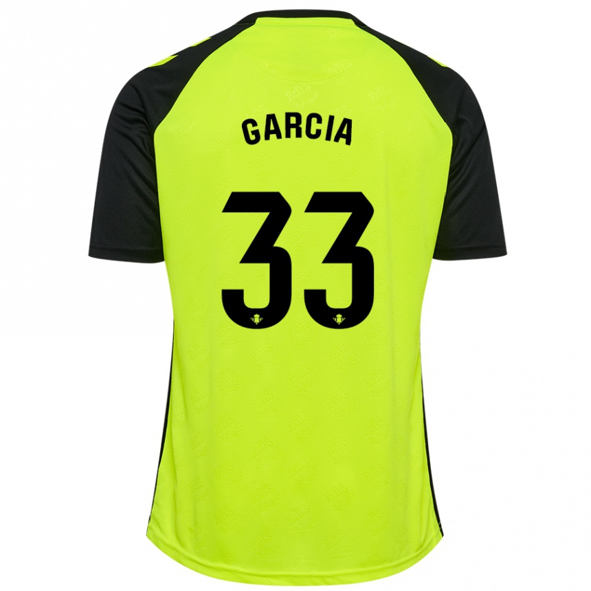 Men Football Pablo García #33 Fluorescent Yellow Black Away Jersey 2024/25 T-Shirt Nz