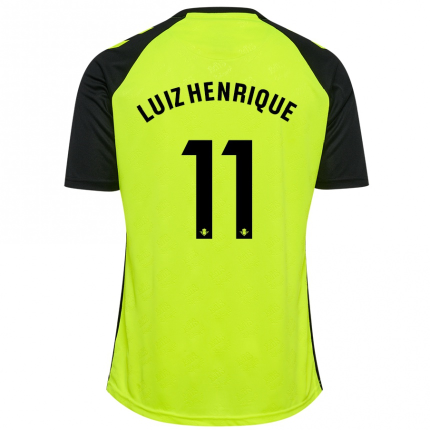 Men Football Luiz Henrique #11 Fluorescent Yellow Black Away Jersey 2024/25 T-Shirt Nz