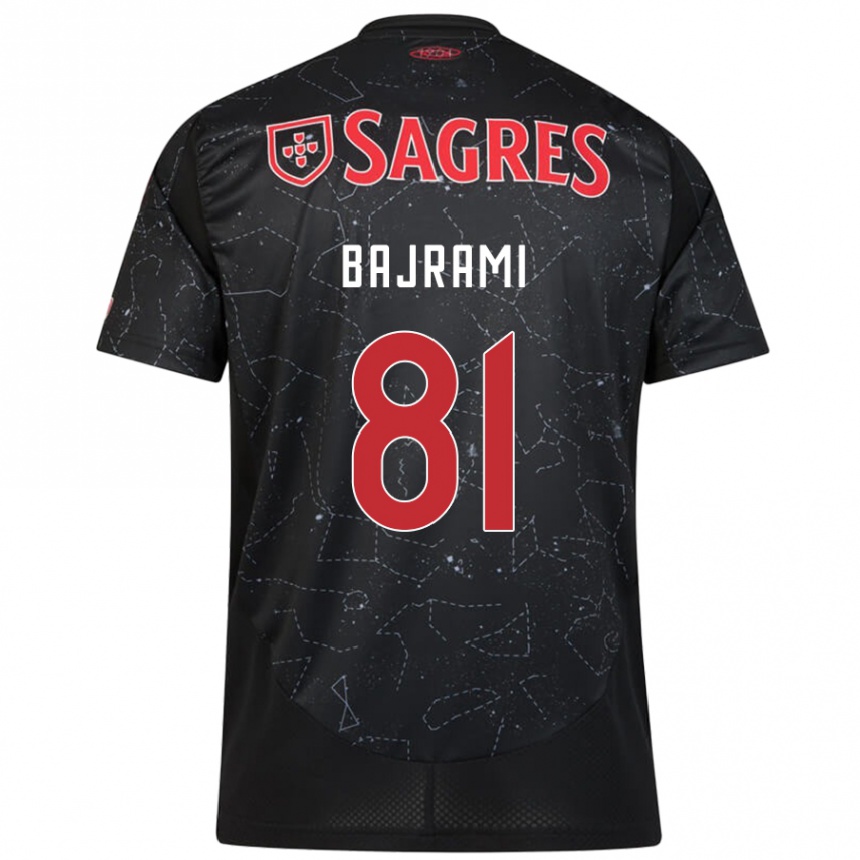 Men Football Adrian Bajrami #81 Black Red Away Jersey 2024/25 T-Shirt Nz