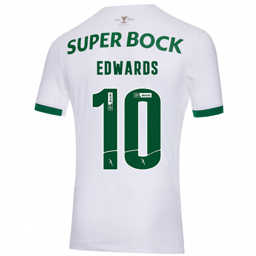 Men Football Marcus Edwards #10 White Green Away Jersey 2024/25 T-Shirt Nz