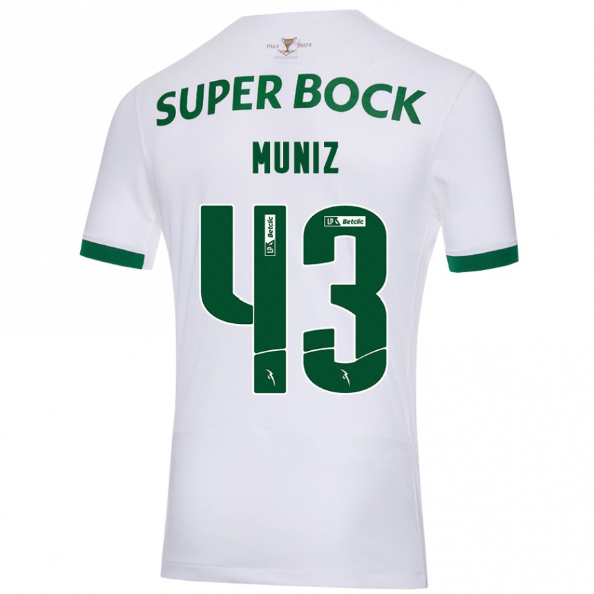 Men Football João Muniz #43 White Green Away Jersey 2024/25 T-Shirt Nz