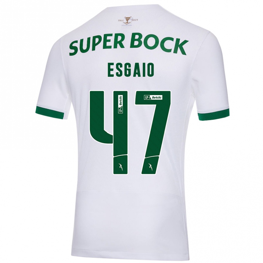 Men Football Ricardo Esgaio #47 White Green Away Jersey 2024/25 T-Shirt Nz