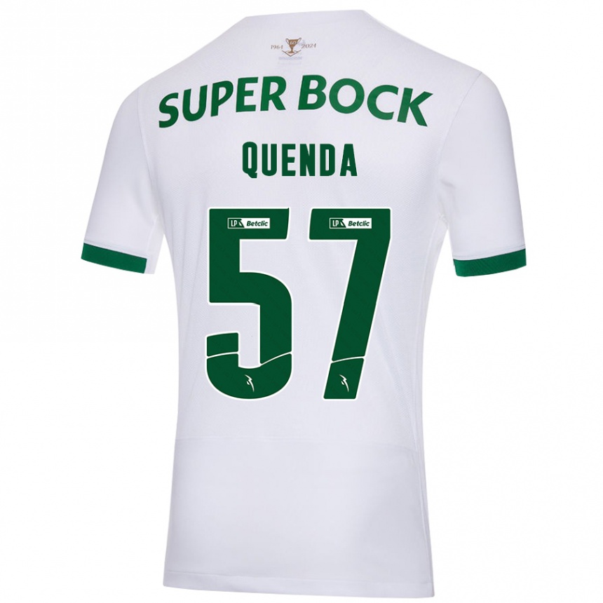 Men Football Geovany Quenda #57 White Green Away Jersey 2024/25 T-Shirt Nz