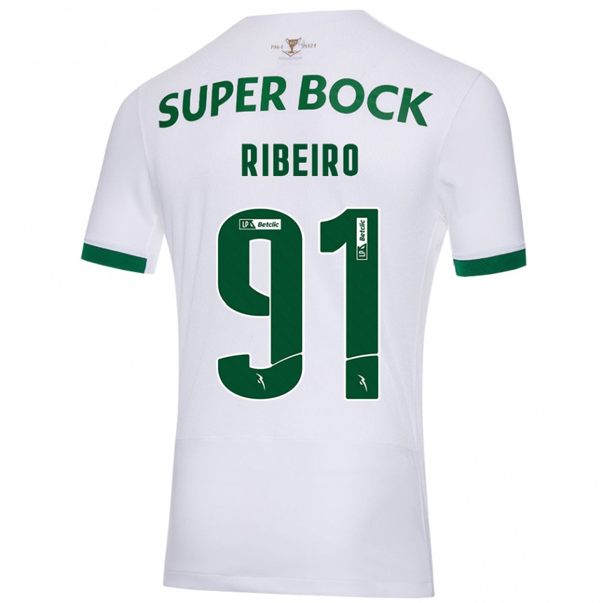 Men Football Rodrigo Ribeiro #91 White Green Away Jersey 2024/25 T-Shirt Nz