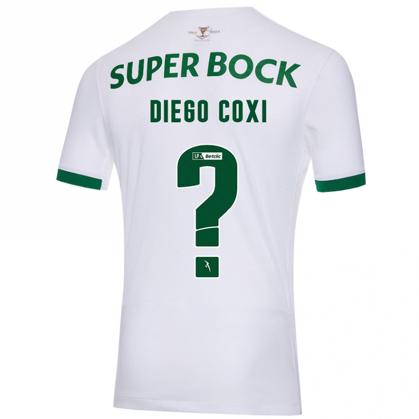 Men Football Diego Coxi #0 White Green Away Jersey 2024/25 T-Shirt Nz