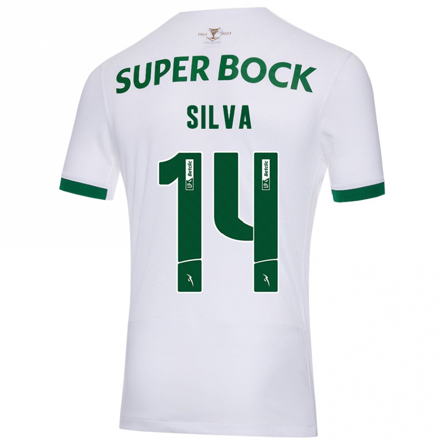 Men Football Guilherme Silva #14 White Green Away Jersey 2024/25 T-Shirt Nz