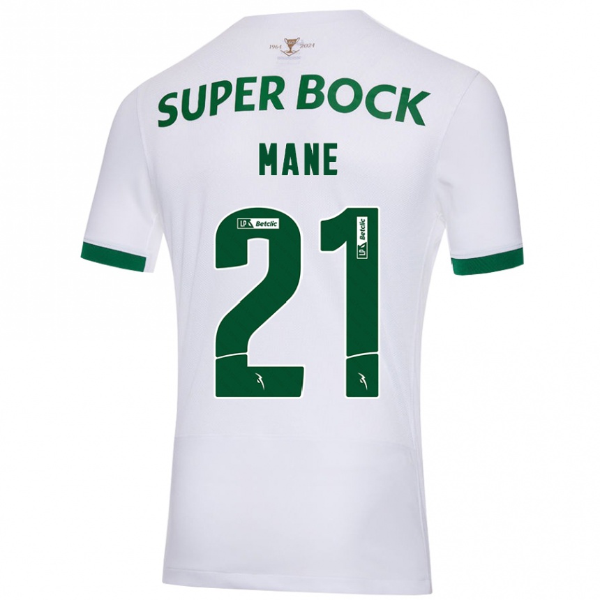 Men Football Isnaba Mané #21 White Green Away Jersey 2024/25 T-Shirt Nz