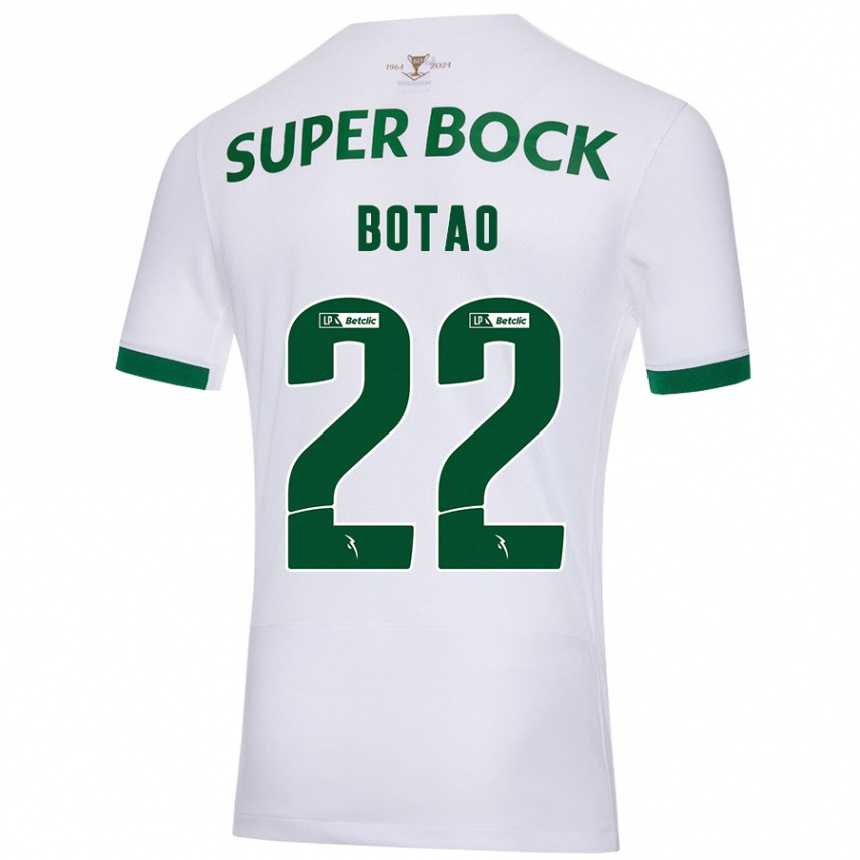 Men Football Martim Botão #22 White Green Away Jersey 2024/25 T-Shirt Nz