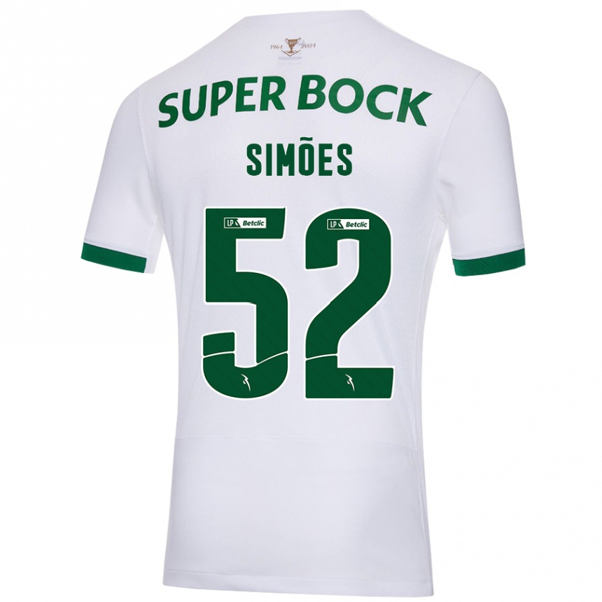 Men Football João Simões #52 White Green Away Jersey 2024/25 T-Shirt Nz