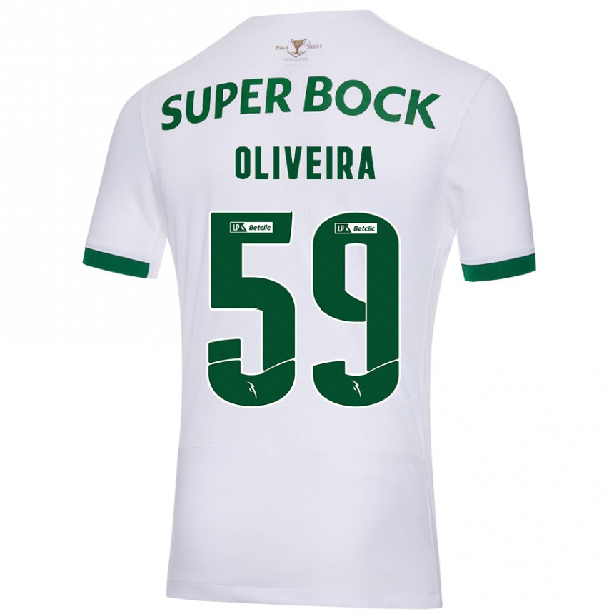 Men Football Kauã Oliveira #59 White Green Away Jersey 2024/25 T-Shirt Nz