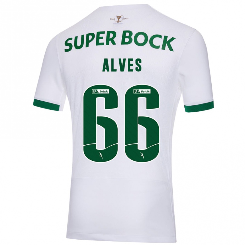 Men Football Miguel Alves #66 White Green Away Jersey 2024/25 T-Shirt Nz