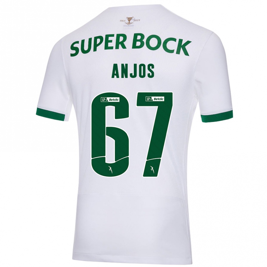 Men Football Lucas Anjos #67 White Green Away Jersey 2024/25 T-Shirt Nz