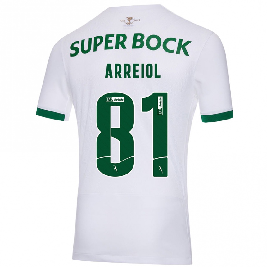 Men Football Henrique Arreiol #81 White Green Away Jersey 2024/25 T-Shirt Nz