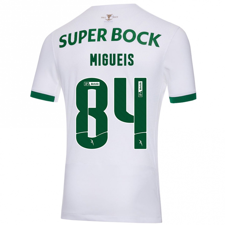 Men Football Pedro Miguéis #84 White Green Away Jersey 2024/25 T-Shirt Nz