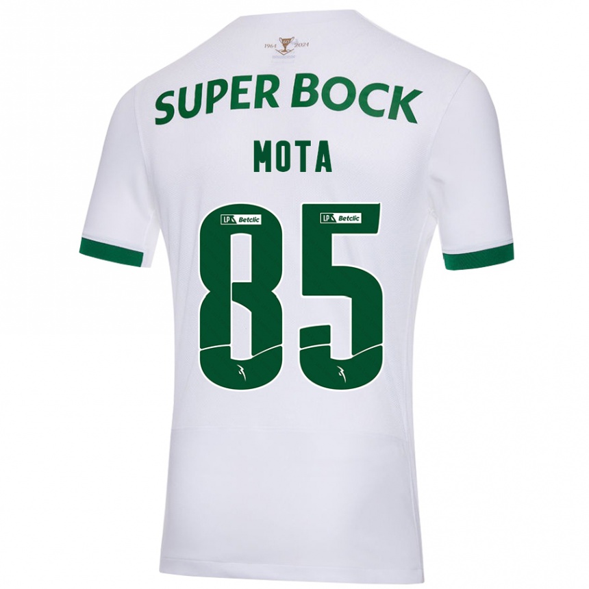 Men Football Rafael Mota #85 White Green Away Jersey 2024/25 T-Shirt Nz