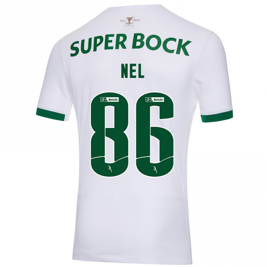 Men Football Rafael Nel #86 White Green Away Jersey 2024/25 T-Shirt Nz