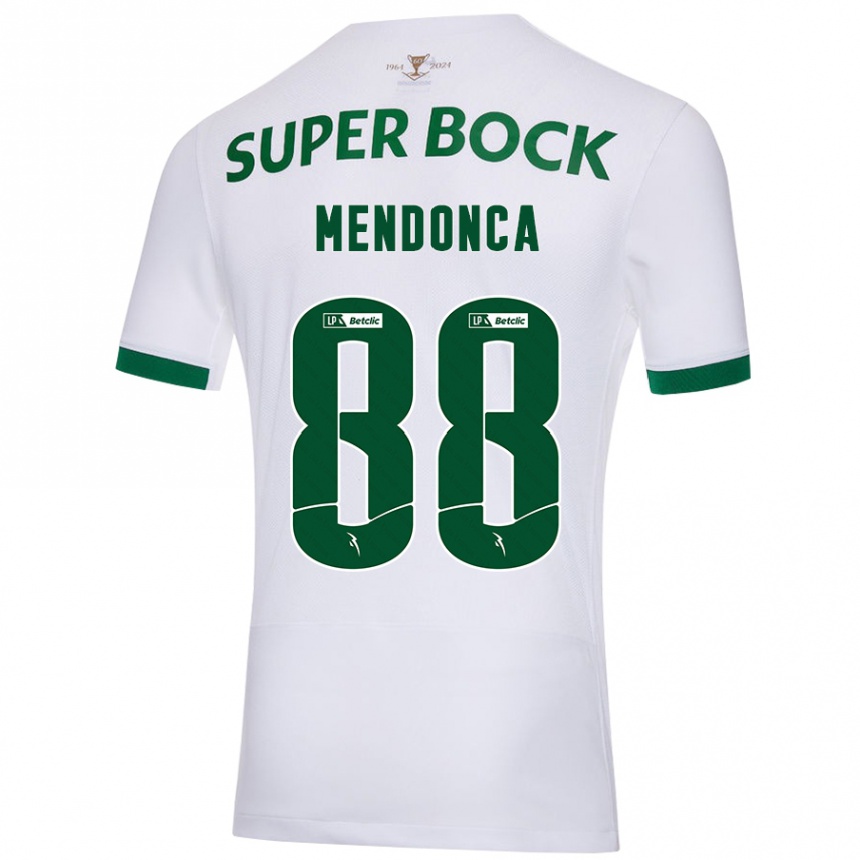 Men Football Manuel Mendonça #88 White Green Away Jersey 2024/25 T-Shirt Nz