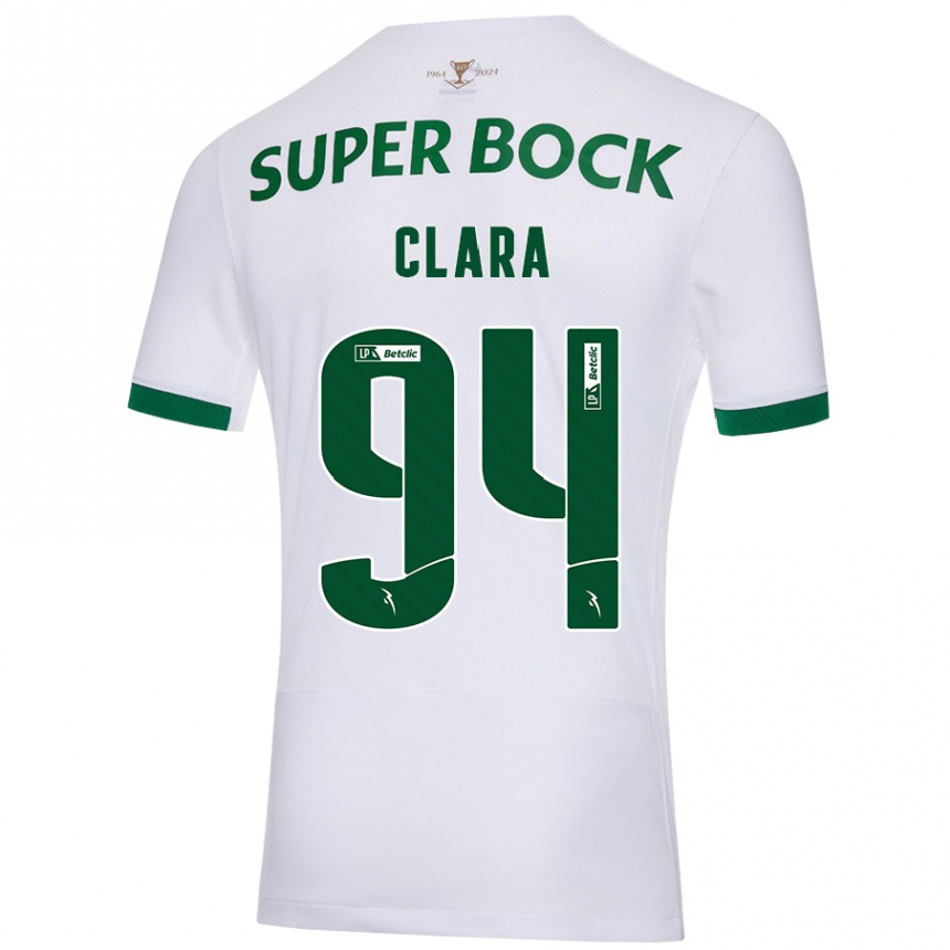 Men Football Diogo Clara #94 White Green Away Jersey 2024/25 T-Shirt Nz