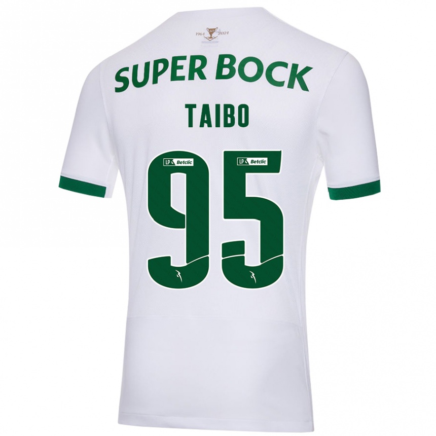 Men Football Lucas Taibo #95 White Green Away Jersey 2024/25 T-Shirt Nz