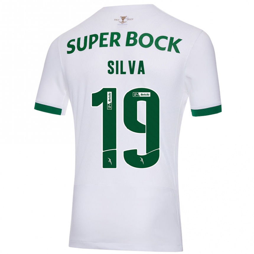 Men Football Diana Silva #19 White Green Away Jersey 2024/25 T-Shirt Nz