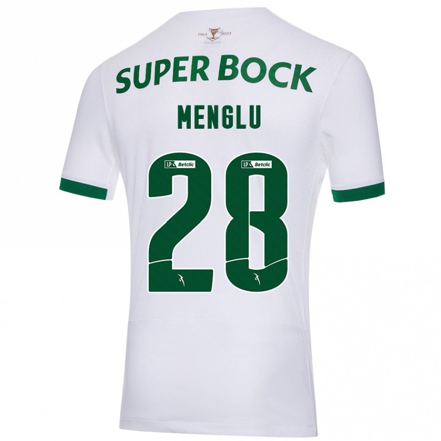 Men Football Shen Menglu #28 White Green Away Jersey 2024/25 T-Shirt Nz