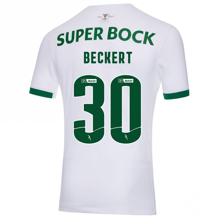 Men Football Carolina Beckert #30 White Green Away Jersey 2024/25 T-Shirt Nz