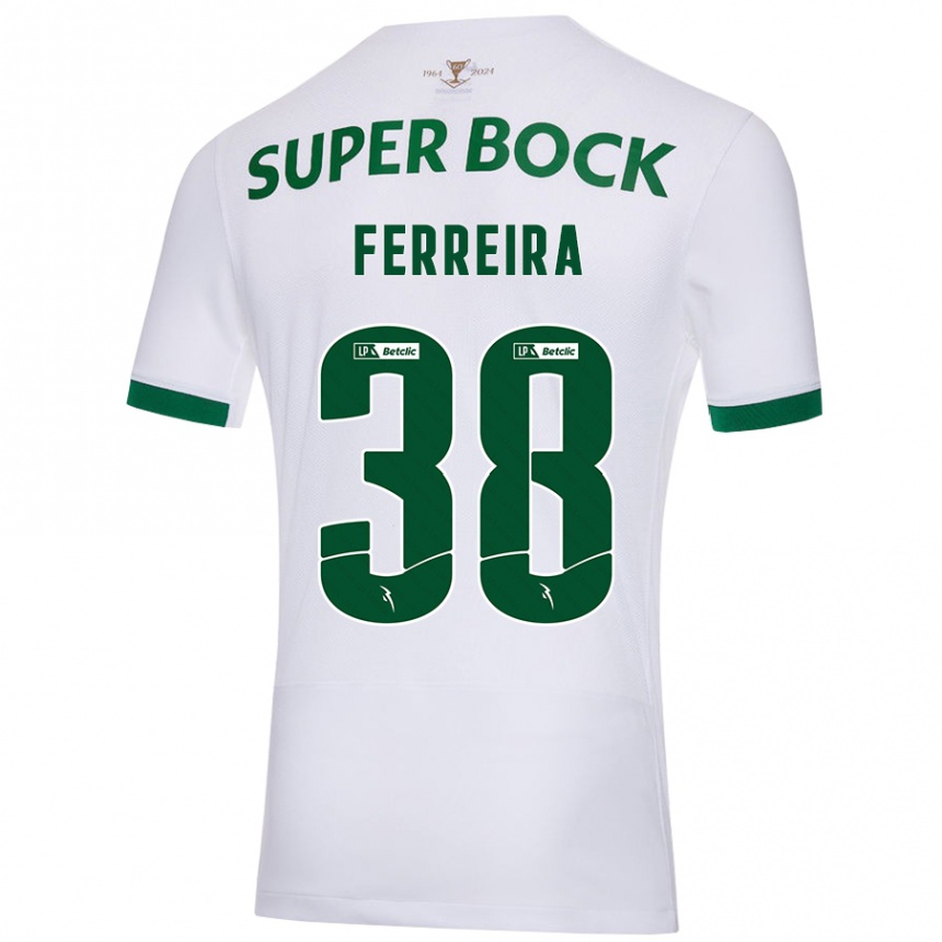 Men Football Marta Ferreira #38 White Green Away Jersey 2024/25 T-Shirt Nz