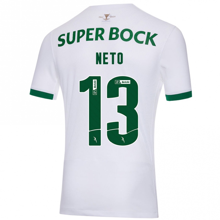 Men Football Luís Neto #13 White Green Away Jersey 2024/25 T-Shirt Nz