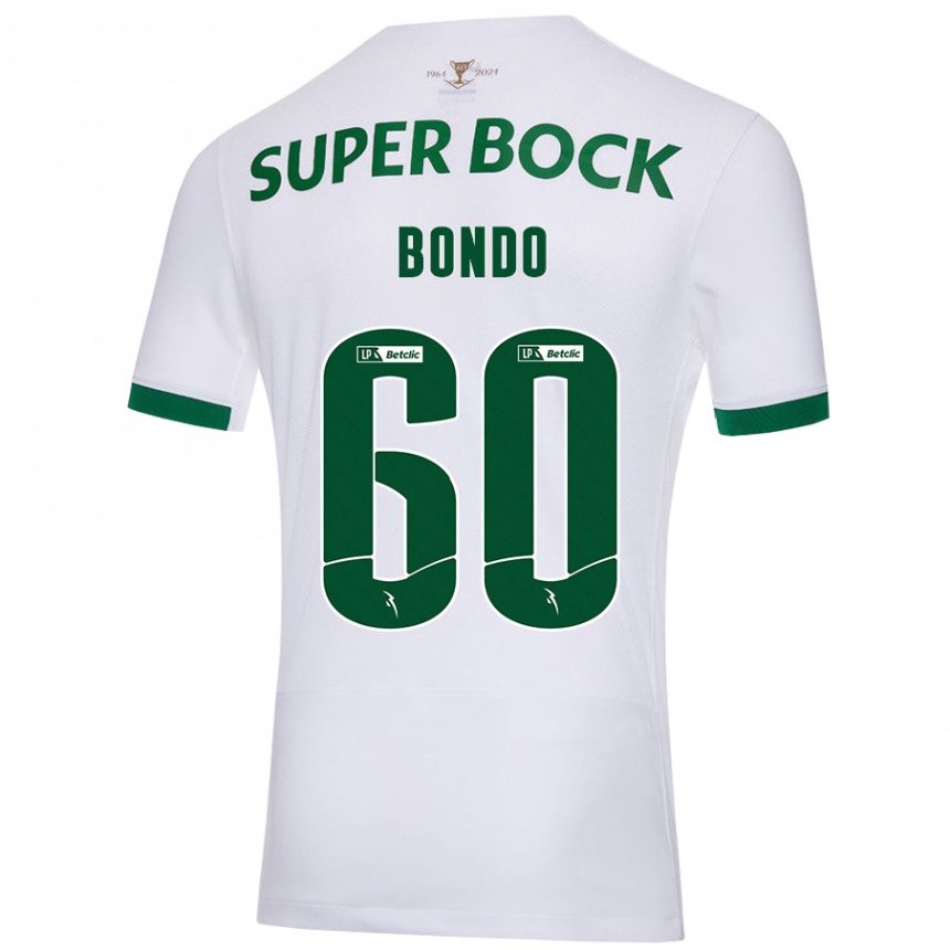 Men Football Pedro Bondo #60 White Green Away Jersey 2024/25 T-Shirt Nz