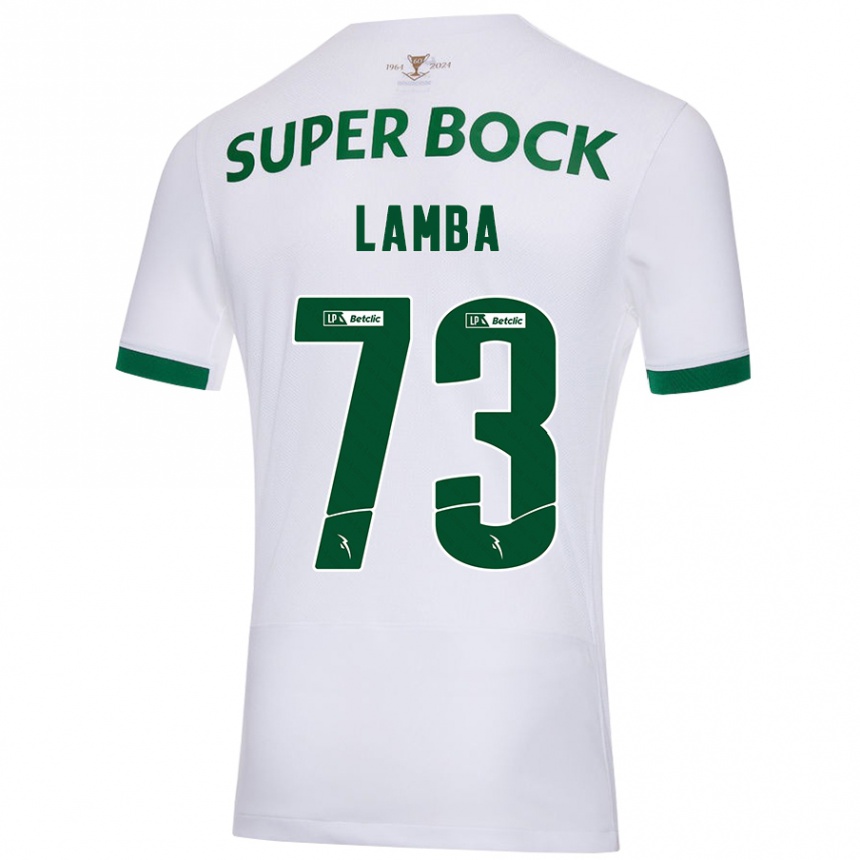 Men Football Chico Lamba #73 White Green Away Jersey 2024/25 T-Shirt Nz