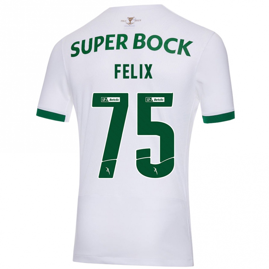 Men Football Vando Félix #75 White Green Away Jersey 2024/25 T-Shirt Nz