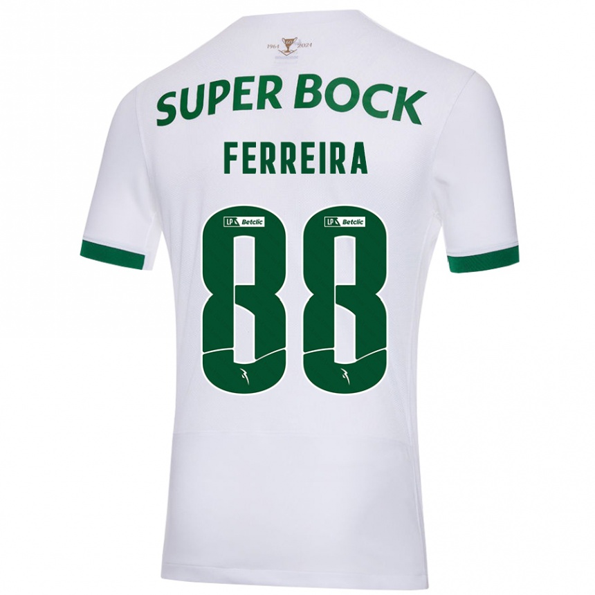 Men Football Tiago Ferreira #88 White Green Away Jersey 2024/25 T-Shirt Nz