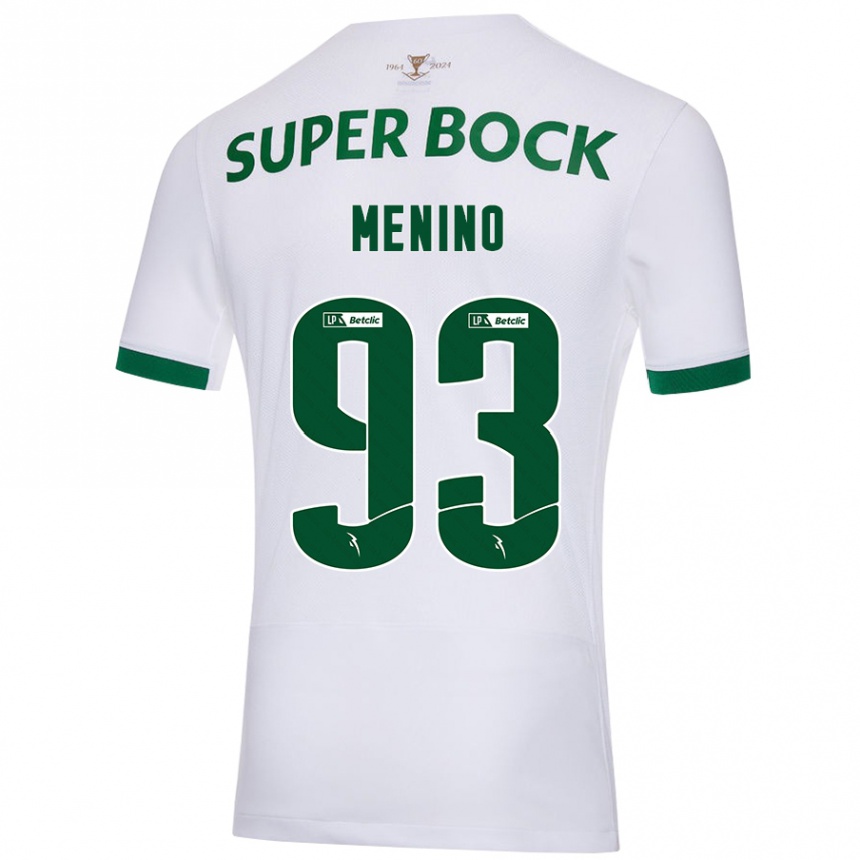 Men Football Miguel Menino #93 White Green Away Jersey 2024/25 T-Shirt Nz