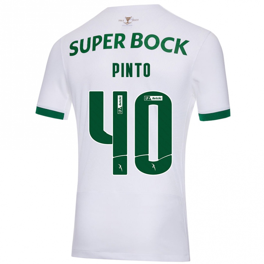 Men Football Rita Pinto De Almeida #40 White Green Away Jersey 2024/25 T-Shirt Nz