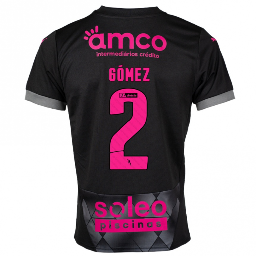 Men Football Víctor Gómez #2 Black Pink Away Jersey 2024/25 T-Shirt Nz