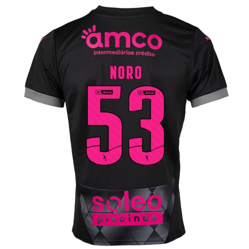 Men Football Jonatás Noro #53 Black Pink Away Jersey 2024/25 T-Shirt Nz