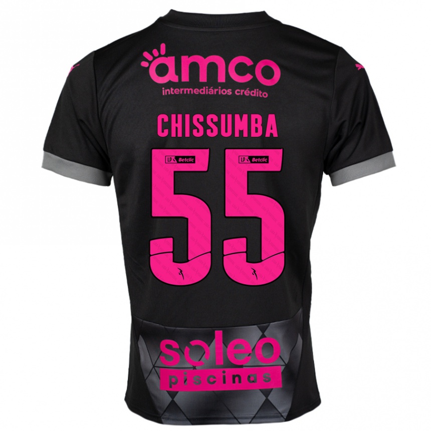 Men Football Chissumba #55 Black Pink Away Jersey 2024/25 T-Shirt Nz