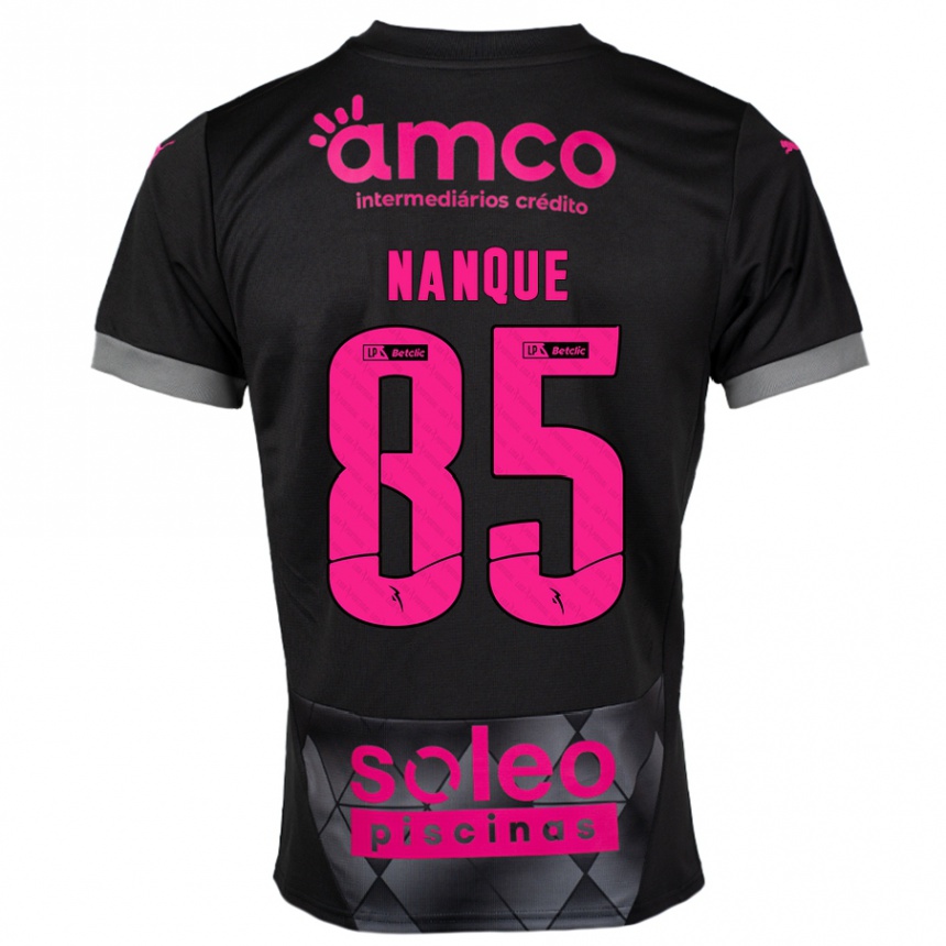 Men Football Edgar Nanque #85 Black Pink Away Jersey 2024/25 T-Shirt Nz