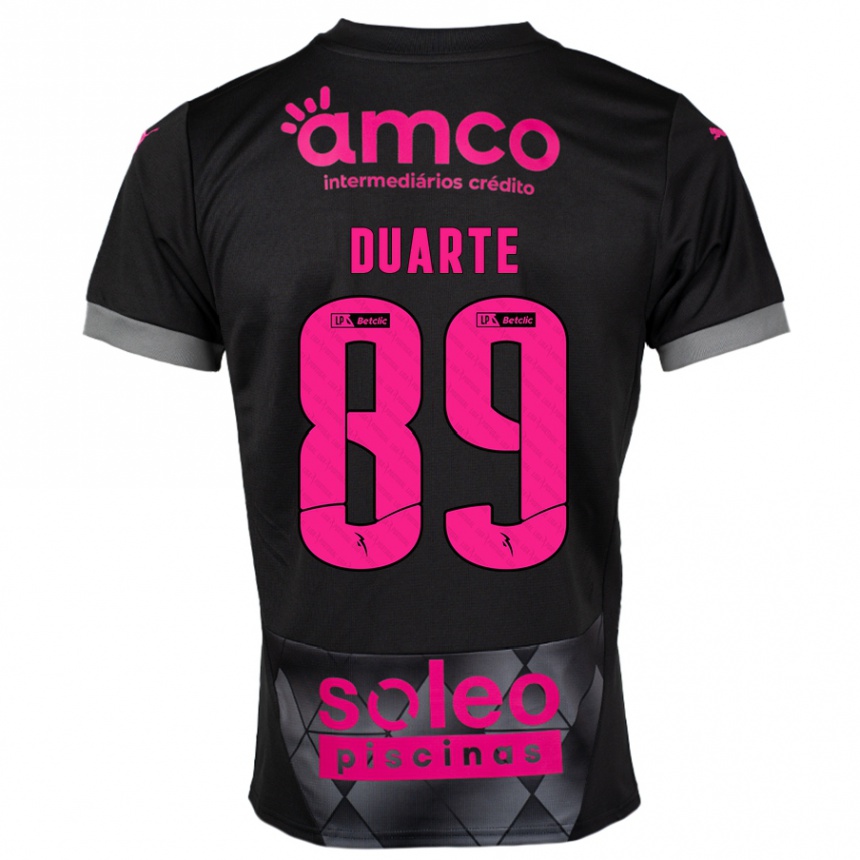 Men Football Afonso Duarte #89 Black Pink Away Jersey 2024/25 T-Shirt Nz