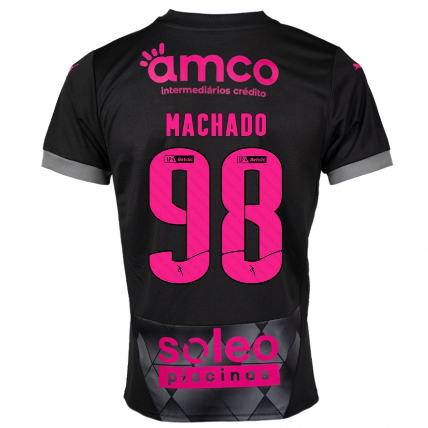 Men Football Gonçalo Machado #98 Black Pink Away Jersey 2024/25 T-Shirt Nz