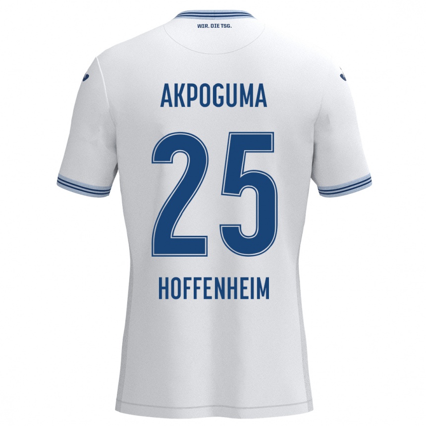 Men Football Kevin Akpoguma #25 White Blue Away Jersey 2024/25 T-Shirt Nz