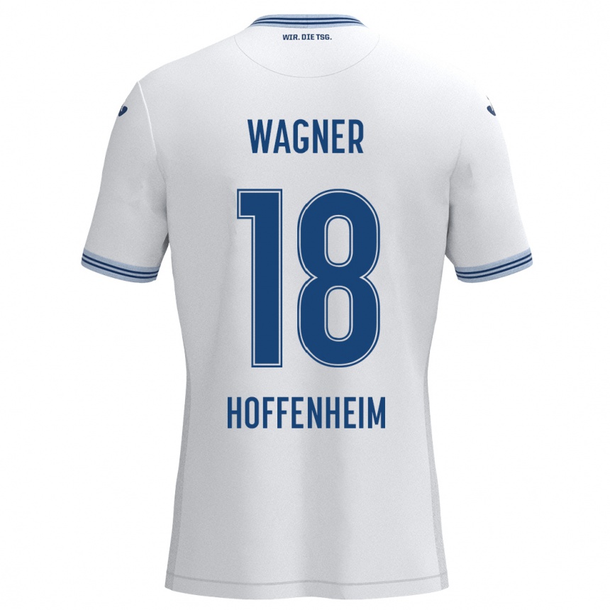 Men Football Ricardo Wagner #18 White Blue Away Jersey 2024/25 T-Shirt Nz